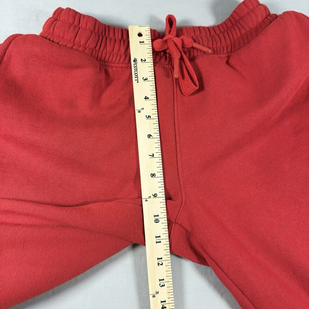 FILA Logo Tape Jogger Sweatpants Mens M Red Fleece Lined Athletic Side Stripe - Picture 9 of 12